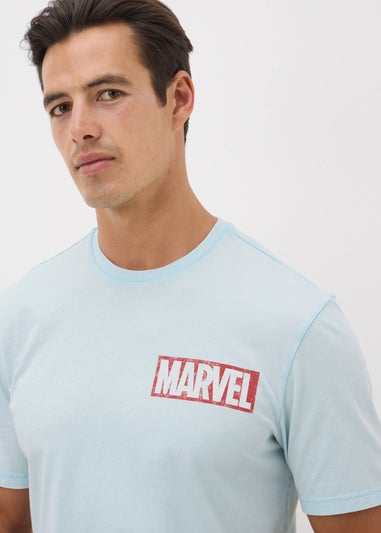 Marvel Blue Acid Wash T-Shirt
