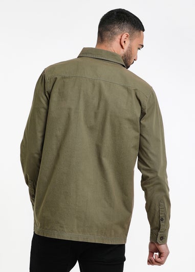 Threadbare Khaki Lightweight Cotton Shacket