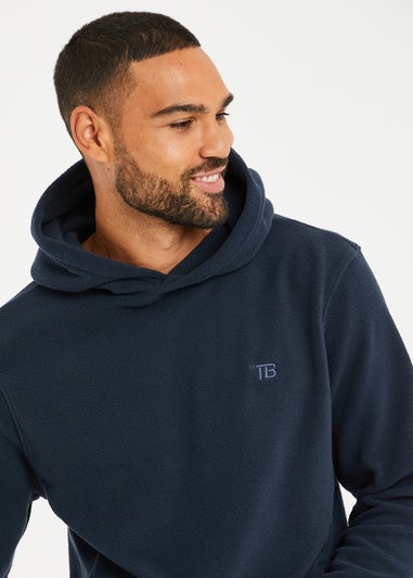 Threadbare Navy Microfleece Overhead Hoodie