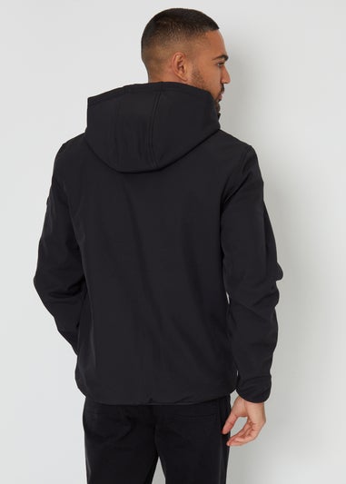 Threadbare Black Hooded Jacket With Padded Chest