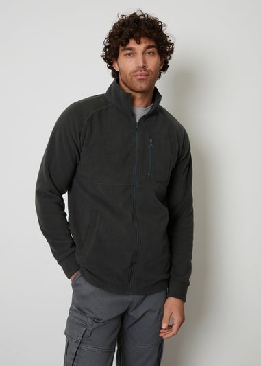 Threadbare Charcoal Zip Up Microfleece Jacket