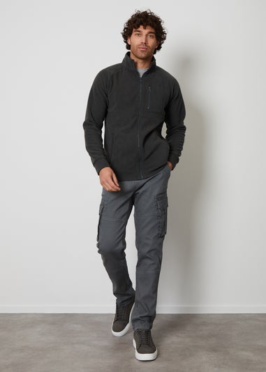 Threadbare Charcoal Zip Up Microfleece Jacket