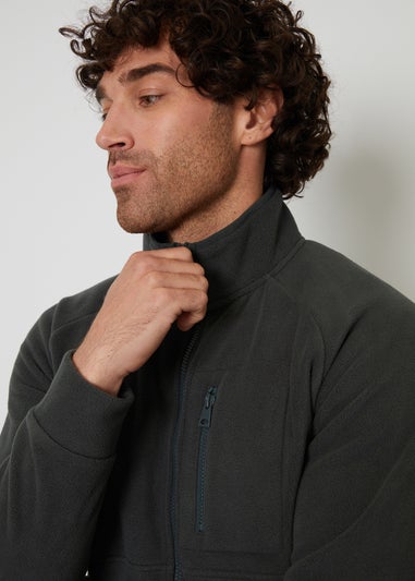 Threadbare Charcoal Zip Up Microfleece Jacket