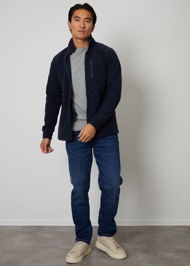 Threadbare Navy Zip Up Microfleece Jacket