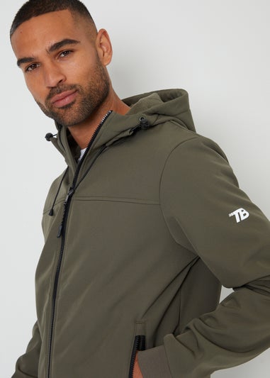 Threadbare Khaki Hooded Lightweight Jacket With Stretch