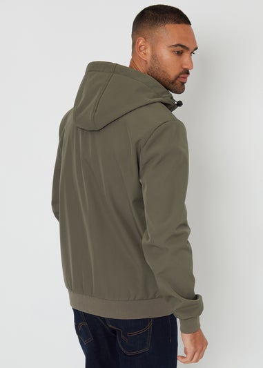 Threadbare Khaki Hooded Lightweight Jacket With Stretch