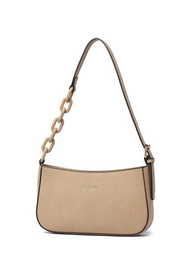 Raffaella Taupe Chain Saddle Bag