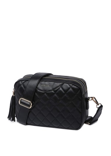 Raffaella Black Quilted Cross Body Camera Bag