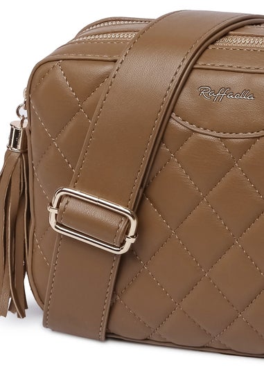 Raffaella Brown Quilted Cross Body Camera Bag