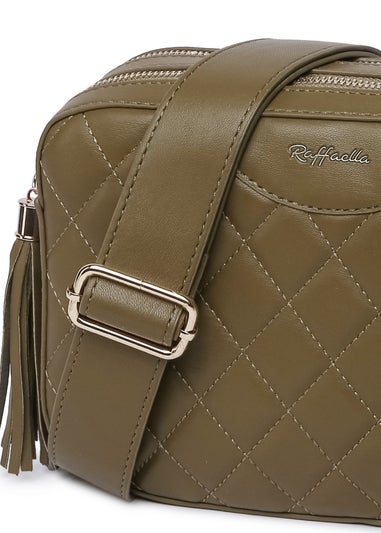 Raffaella Khaki Quilted Cross Body Camera Bag