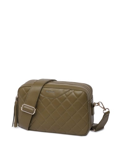 Raffaella Khaki Quilted Cross Body Camera Bag