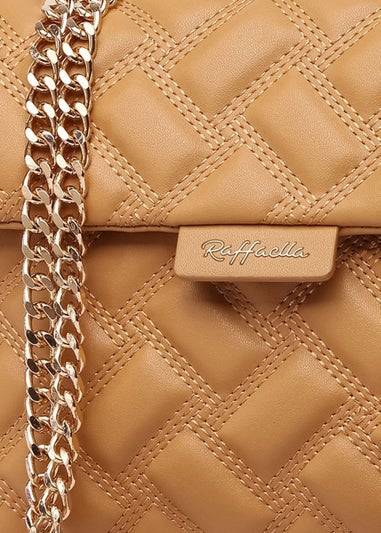 Raffaella Beige Quilted Chain Shoulder Bag