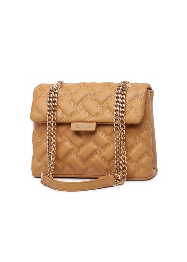 Raffaella Beige Quilted Chain Shoulder Bag