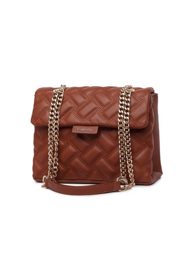 Raffaella Tan Quilted Chain Shoulder Bag