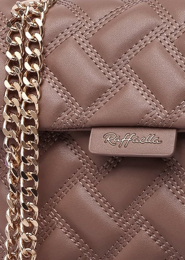 Raffaella Taupe Quilted Chain Shoulder Bag