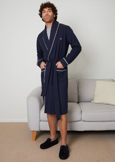 Threadbare Navy Lightweight Dressing Gown