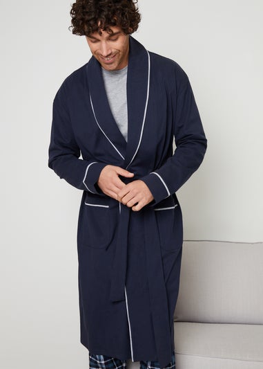 Threadbare Navy Lightweight Dressing Gown