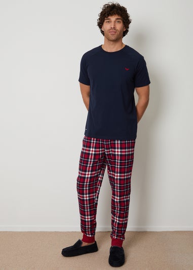 Threadbare Navy Cotton Blend Pyjama Set