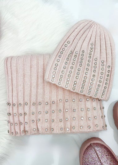 Love Lemonade Pink Crystal Luxe Knitted Beanie Hat