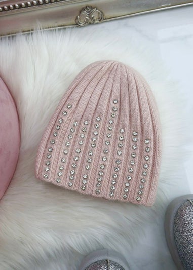 Love Lemonade Pink Crystal Luxe Knitted Beanie Hat