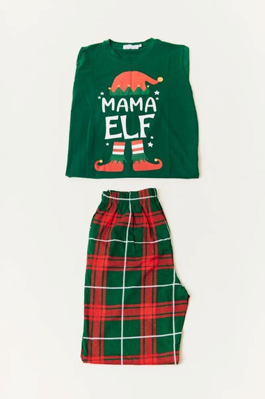 In The Style Green Elf Print Matching Family Pyjama Set