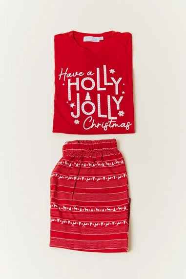 In The Style Red Kids Fairisle Print Matching Family Pyjama Set (2-15 yrs)
