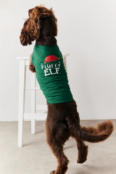 In The Style Green Dog Elf Print Pyjama