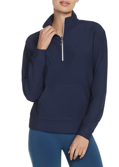 Skechers Navy GoLuxe Quarter Zip Pullover