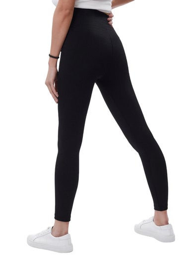 Lookus Black Zelal Ribbed Leggings