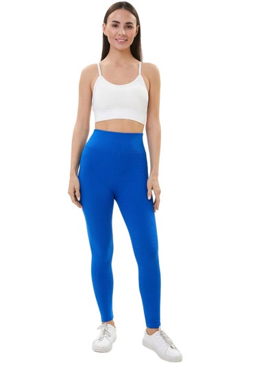 Lookus Blue Zelal Ribbed Leggings