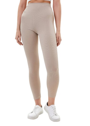 Lookus Tan Zelal Ribbed Leggings