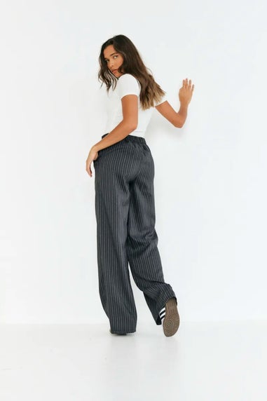 In The Style Grey Tailored Pinstripe Co-Ord Trouser