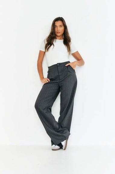 In The Style Grey Tailored Pinstripe Co-Ord Trouser