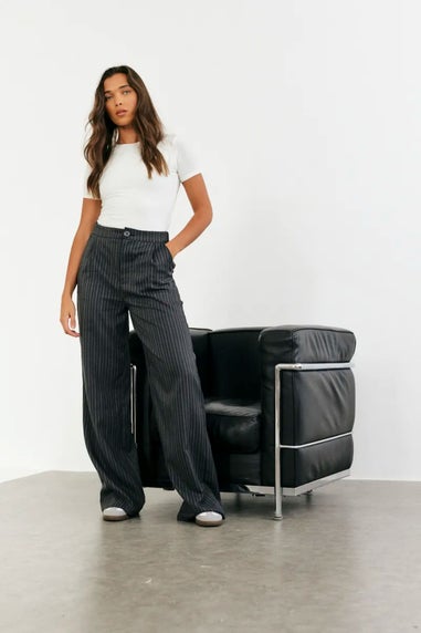 In The Style Grey Tailored Pinstripe Co-Ord Trouser