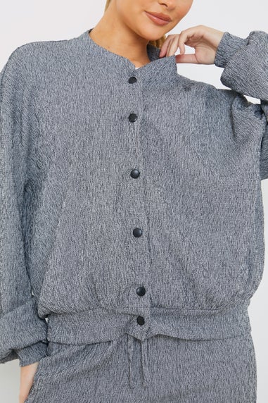 In The Style Grey Textured Bomber Jacket