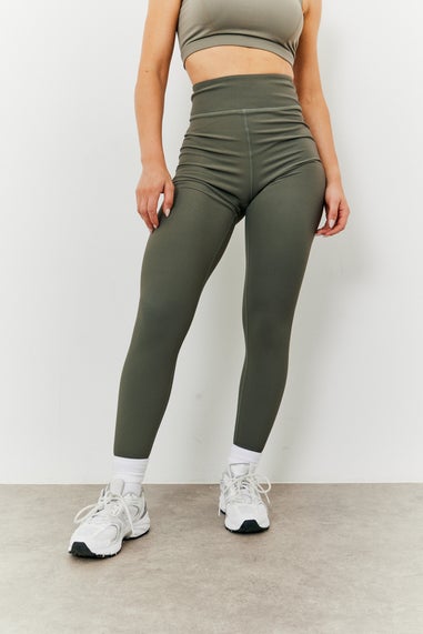 In The Style Petite Khaki High Waisted Sculpt & Control Legging