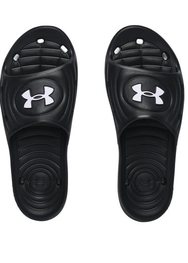 Under Armour Black/White Locker IV Sliders