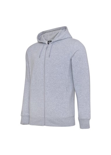 Umbro Grey/White Club Leisure Full Zip Hoodie