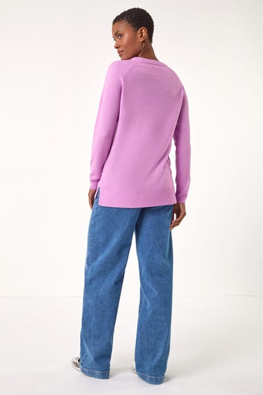 Roman Mauve Plain Soft Crew Neck Jumper