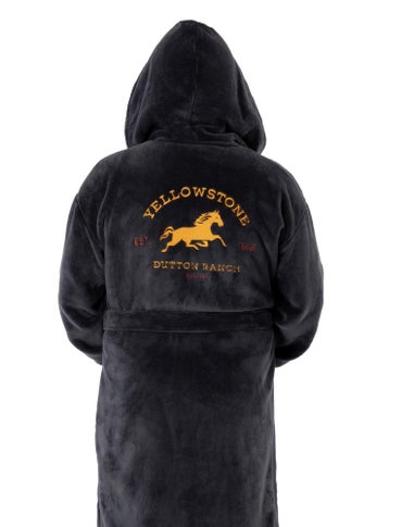 Yellowstone Blue Dutton Ranch Montana Hooded Bathrobe