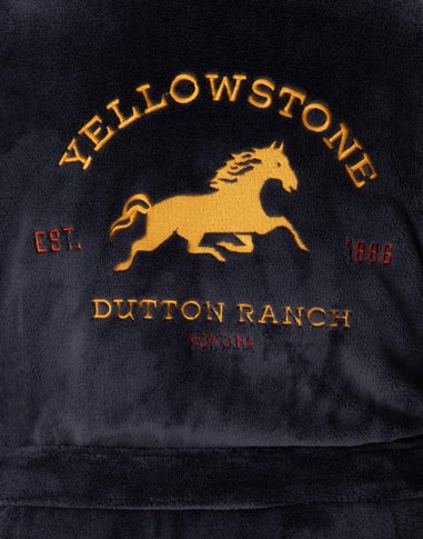 Yellowstone Blue Dutton Ranch Montana Hooded Bathrobe