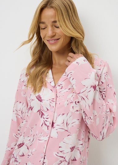 Pink Floral Shirt Nightie