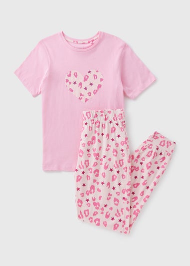 Pink Animal Heart Pyjama Set