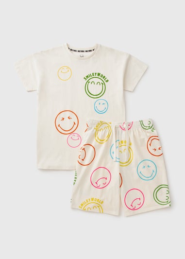 Smiley Kids Cream Shortie Pyjama Set (4-13yrs)