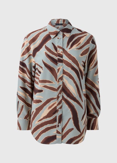 Et Vous Sage Zebra Longline Blouse