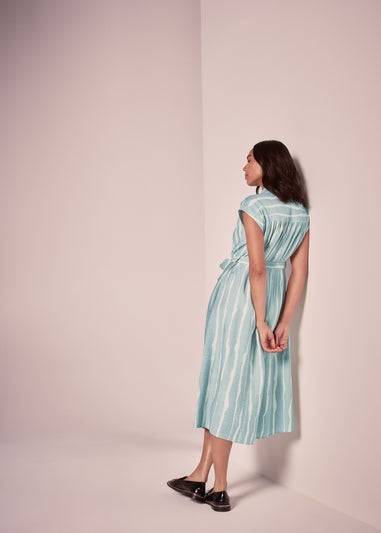 Et Vous Sage Stripe Midi Shirt Dress