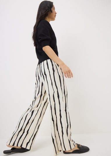 Cream Stripe Co Ord Trousers