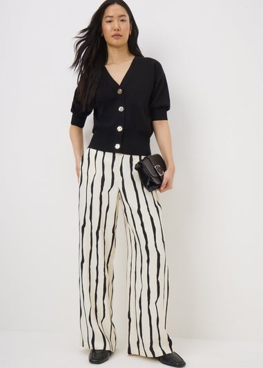 Cream Stripe Co Ord Trousers
