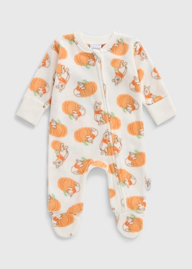 Baby Cream Pumpkin Fleece Sleepsuit (Newborn-18mths)