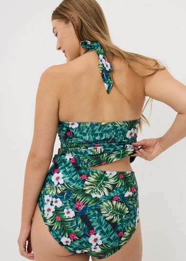 Green Tropical Full Bikini Brief